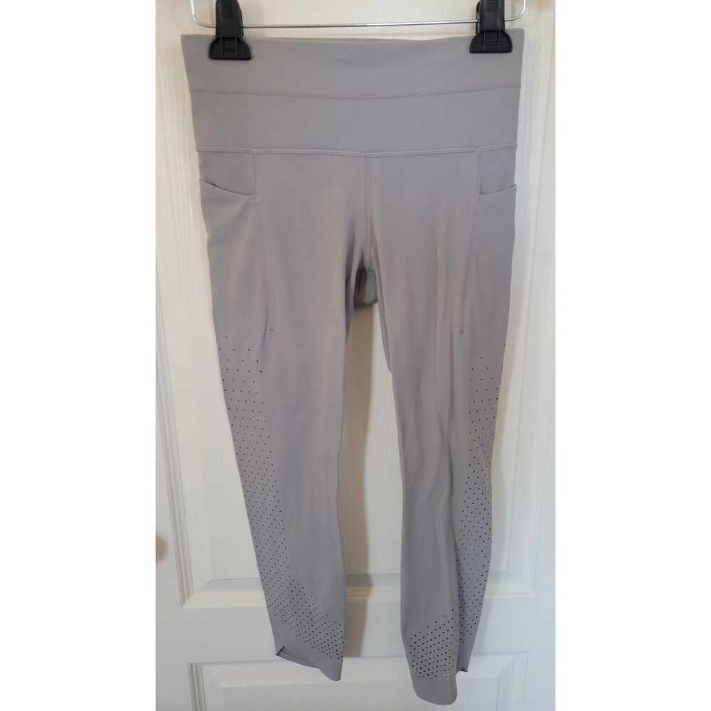 Women's Athleta Laser Cut Grey Ankle Leggings